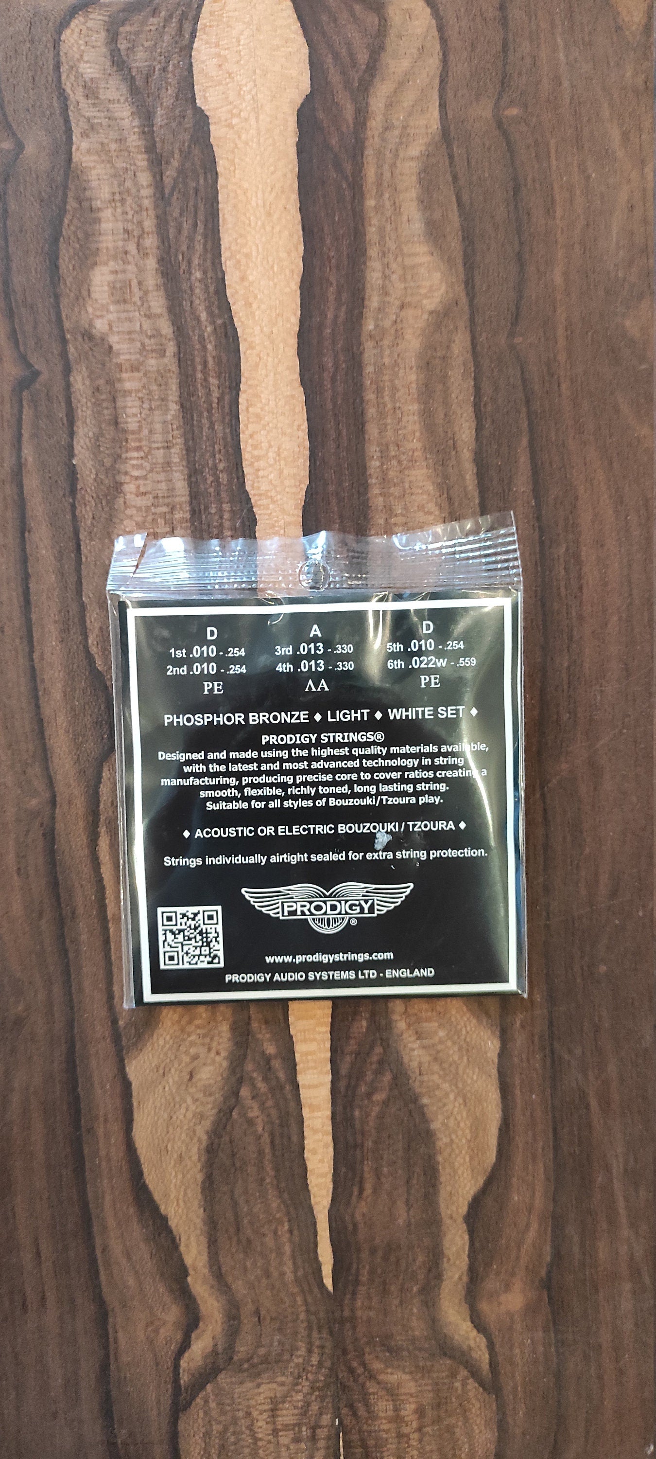 6string Bouzouki / Tzoura Set of Strings ~ Prodigy WHITE Set ~ 0,10 Set Phosphor Bronze Wounded