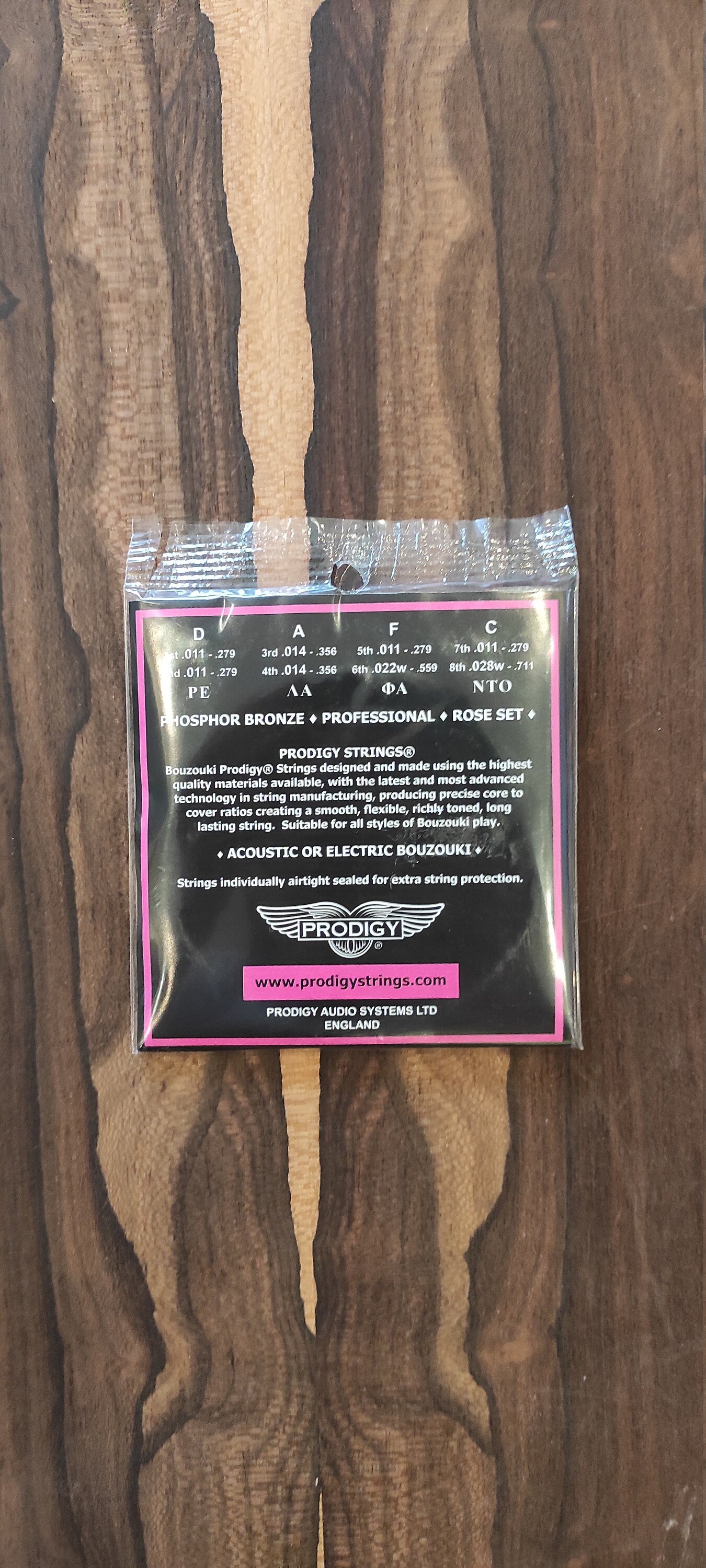 8string Bouzouki Set of Strings ~ Prodigy ROSE Set ~ 0,10 Set Phosphor Bronze Wounded