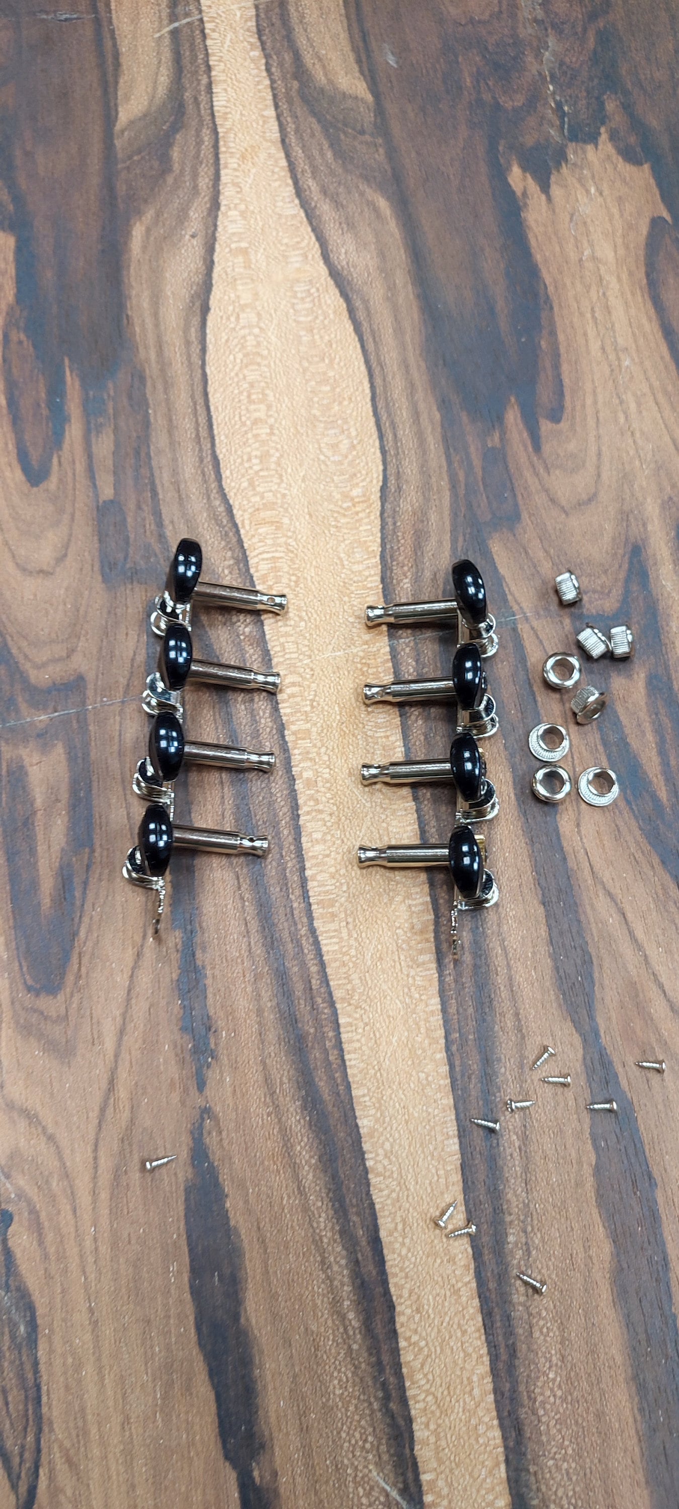 Mandolin machine heads ~ Grover style Premium 8string Mandolin tuners ~ Nickel Colour & Black Button