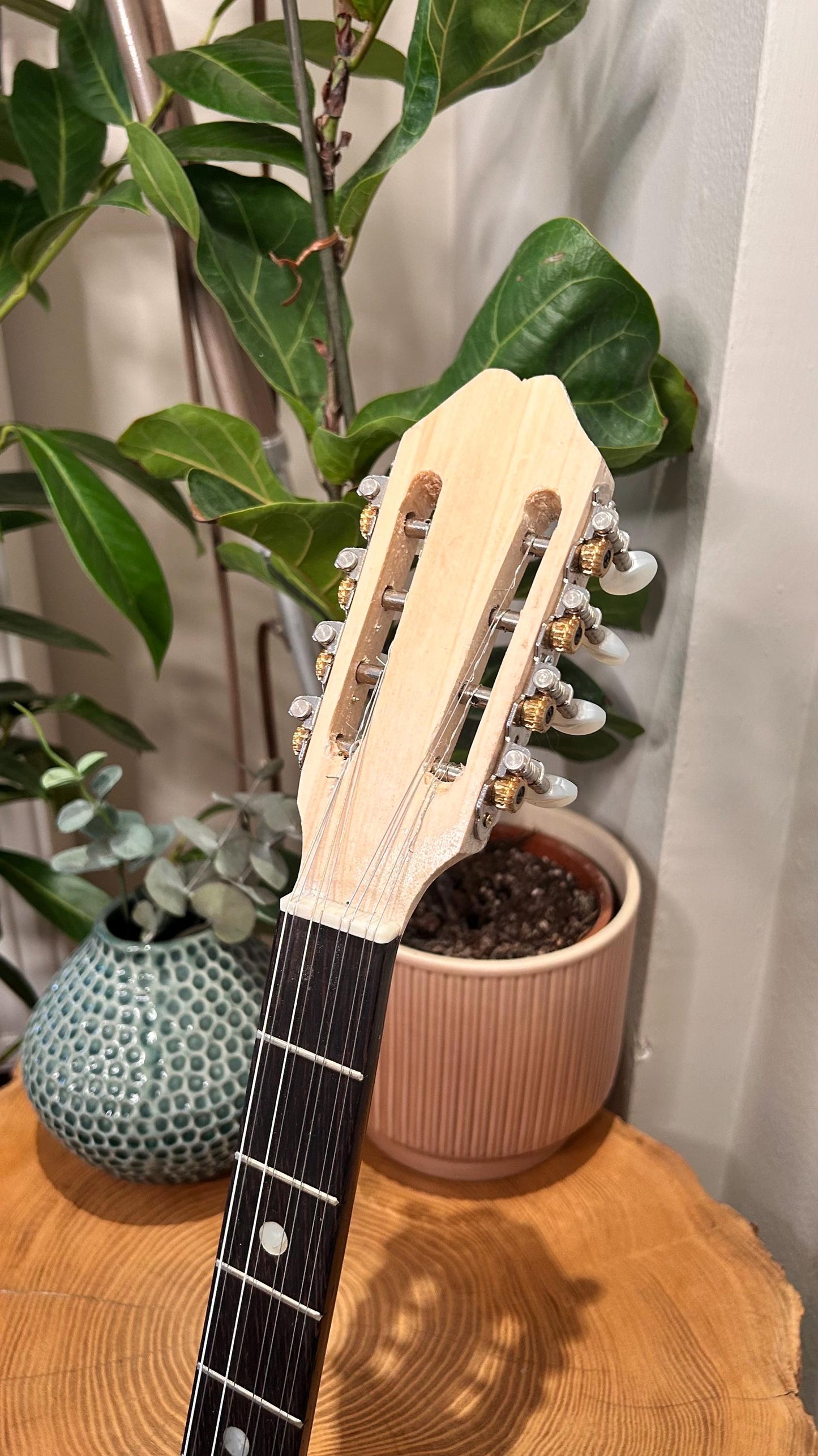 Premium Handmade 8-String Bouzouki with Double Action Truss-Rod | Greek Popular Bouzouki with Cellulose Vines Top Decorations
