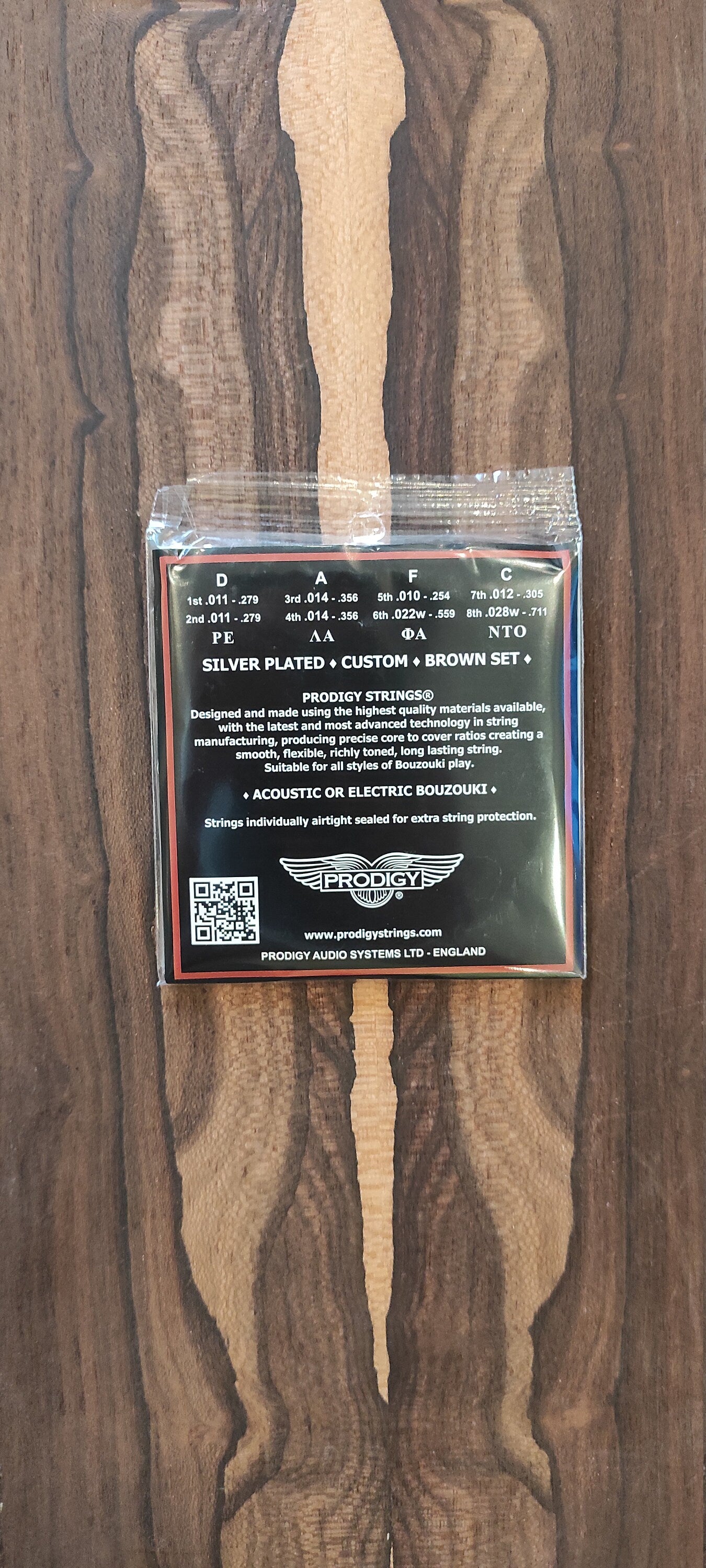 8string Bouzouki Set of Strings ~ Prodigy BROWN Set ~ 0,11 Set Silver Wounded