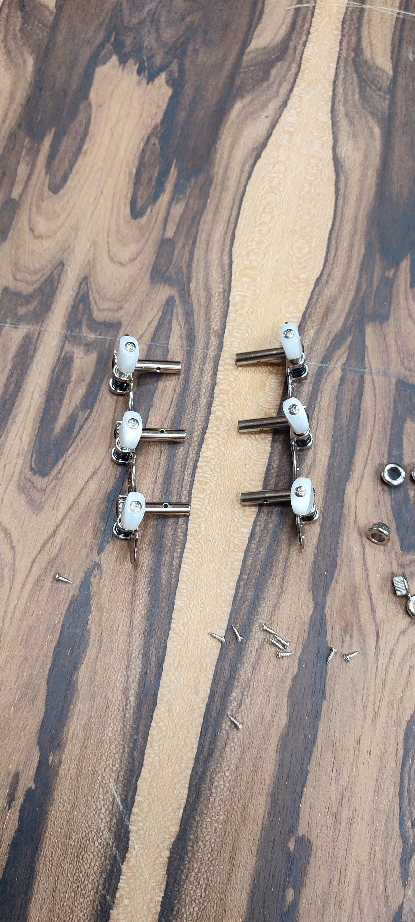 6string Bouzouki machine heads ~ Grover style Professional 6string Bouzouki tuners ~ Slotted headstock ~ Nickel Colour & White Pearl Button