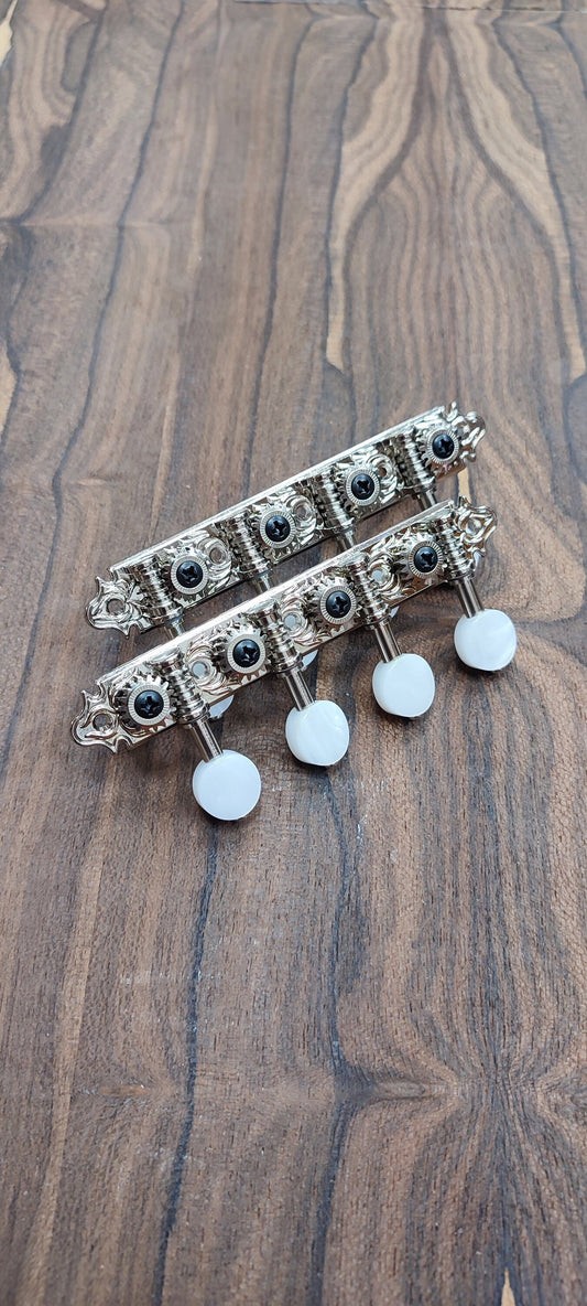 Bouzouki machine heads ~ Professional 8string Bouzouki tuners ~ Nickel Colour & White Pearl Button