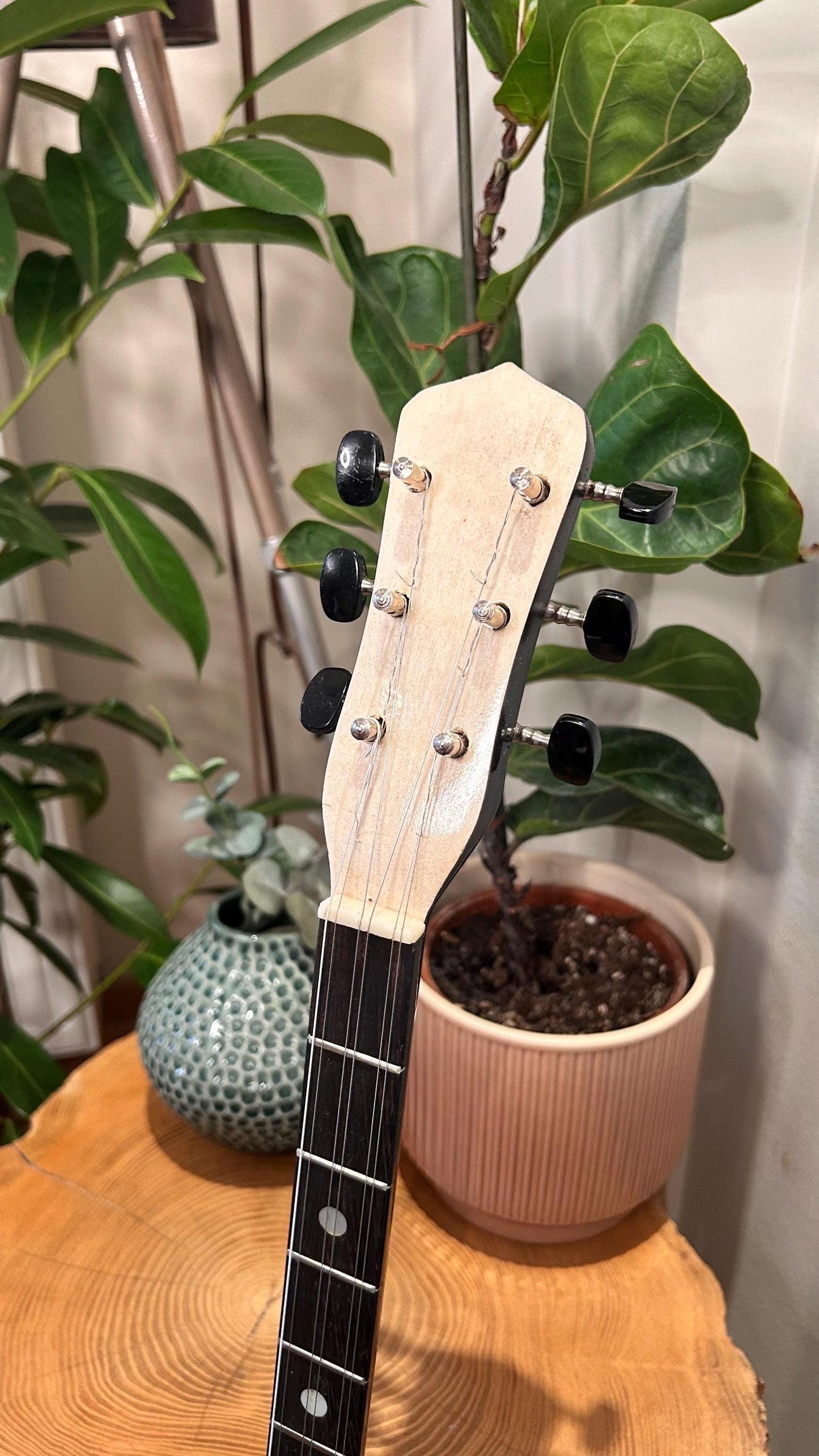 Handmade Greek Rebetiko 6-StringBouzouki - Flowers Celluloid Pickguard & Top Decorations
