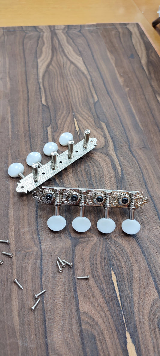 Bouzouki machine heads ~ Professional 8string Bouzouki tuners ~ Nickel Colour & White Pearl Button