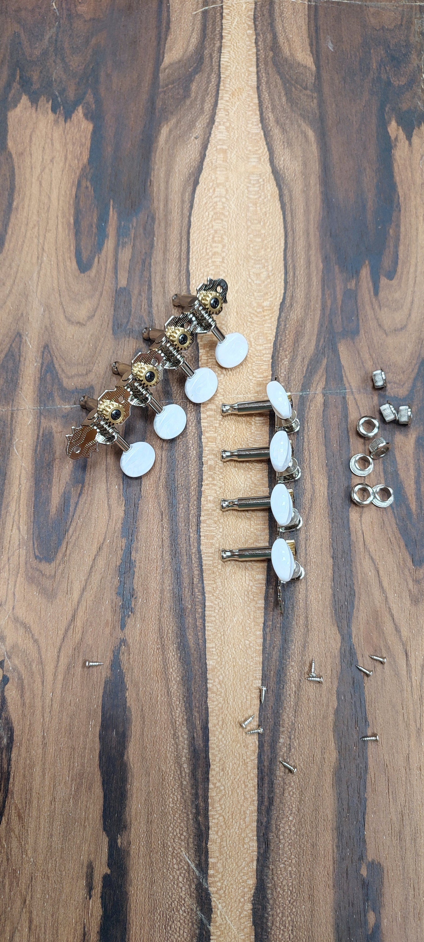 Mandolin machine heads ~ Grover style Premium 8string Mandolin tuners ~ Nickel Colour & White Pearl Button