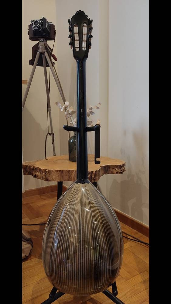 Custom Handmade Professional 8-String Bouzouki with Mermaid and Deep Sea Full Top Decorations