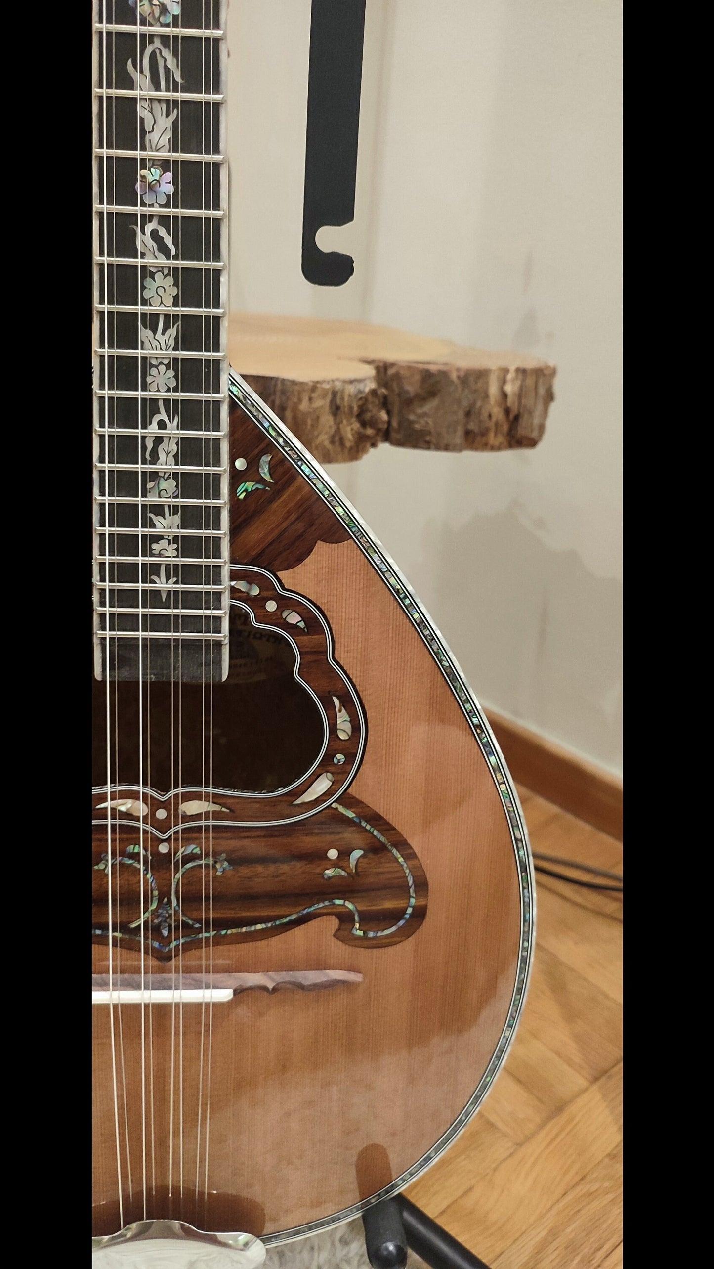 Custom Professional 8-String Handmade Bouzouki | Greek Traditional Rebetiko Instrument | Abalone Shell & Wood Decorations