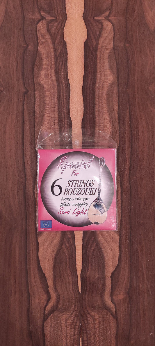 6string Bouzouki / Tzoura Set of Strings ~BS Semi-Light Set ~ 0,105 Set Silverplated Wound