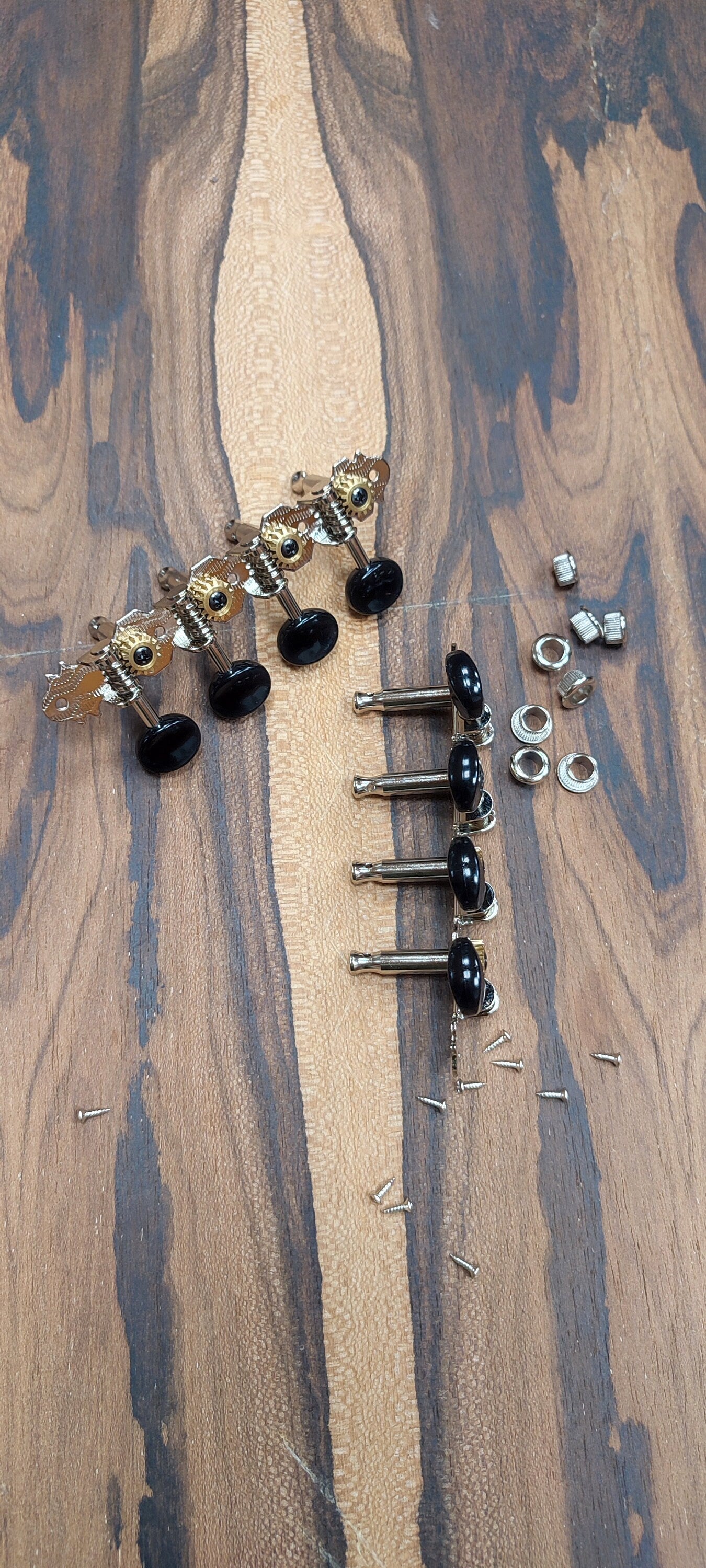Mandolin machine heads ~ Grover style Premium 8string Mandolin tuners ~ Nickel Colour & Black Button