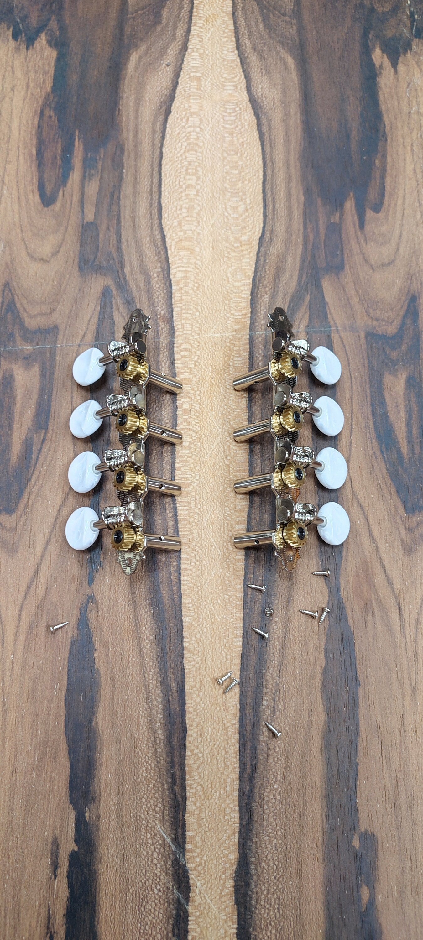Bouzouki machine heads ~ Grover style  Premium 8string Bouzouki tuners ~ Nickel Colour & White Pearl Button