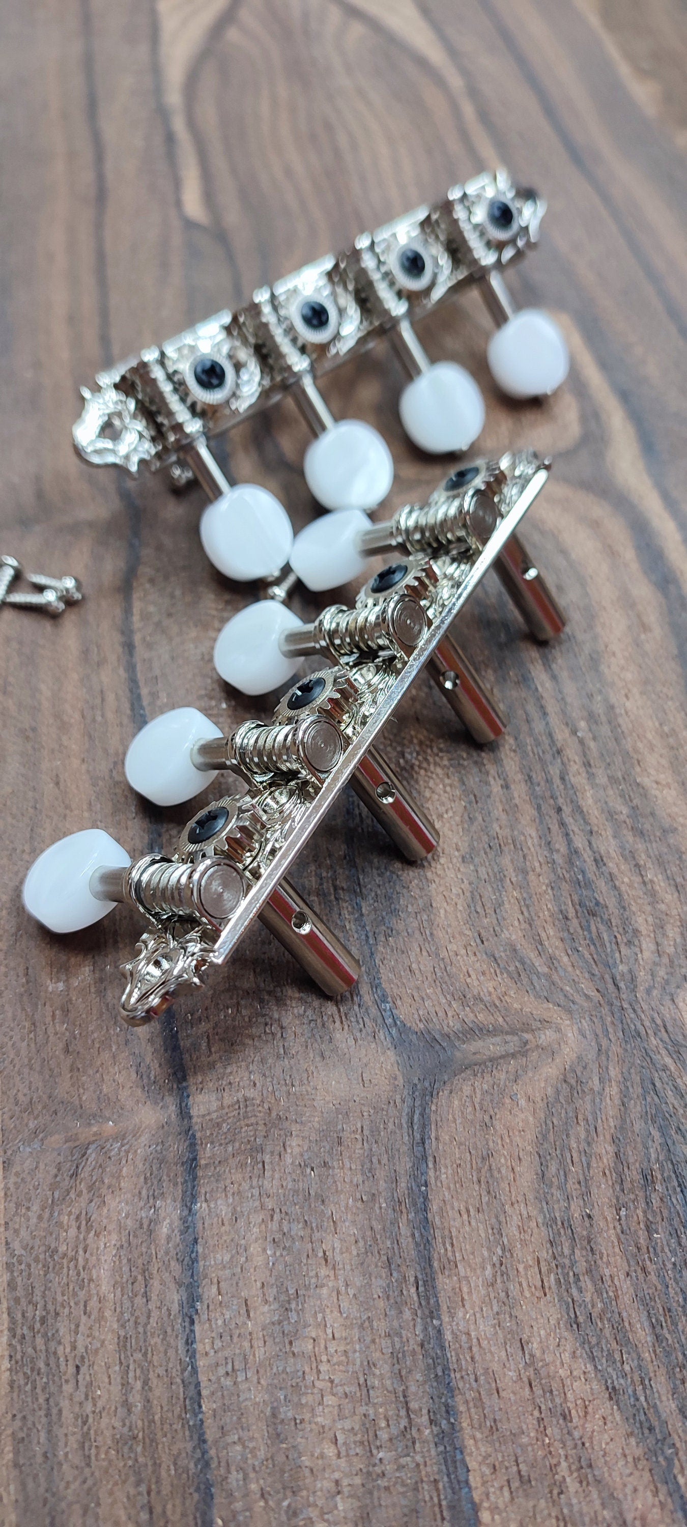 Bouzouki machine heads ~ Professional 8string Bouzouki tuners ~ Nickel Colour & White Pearl Button