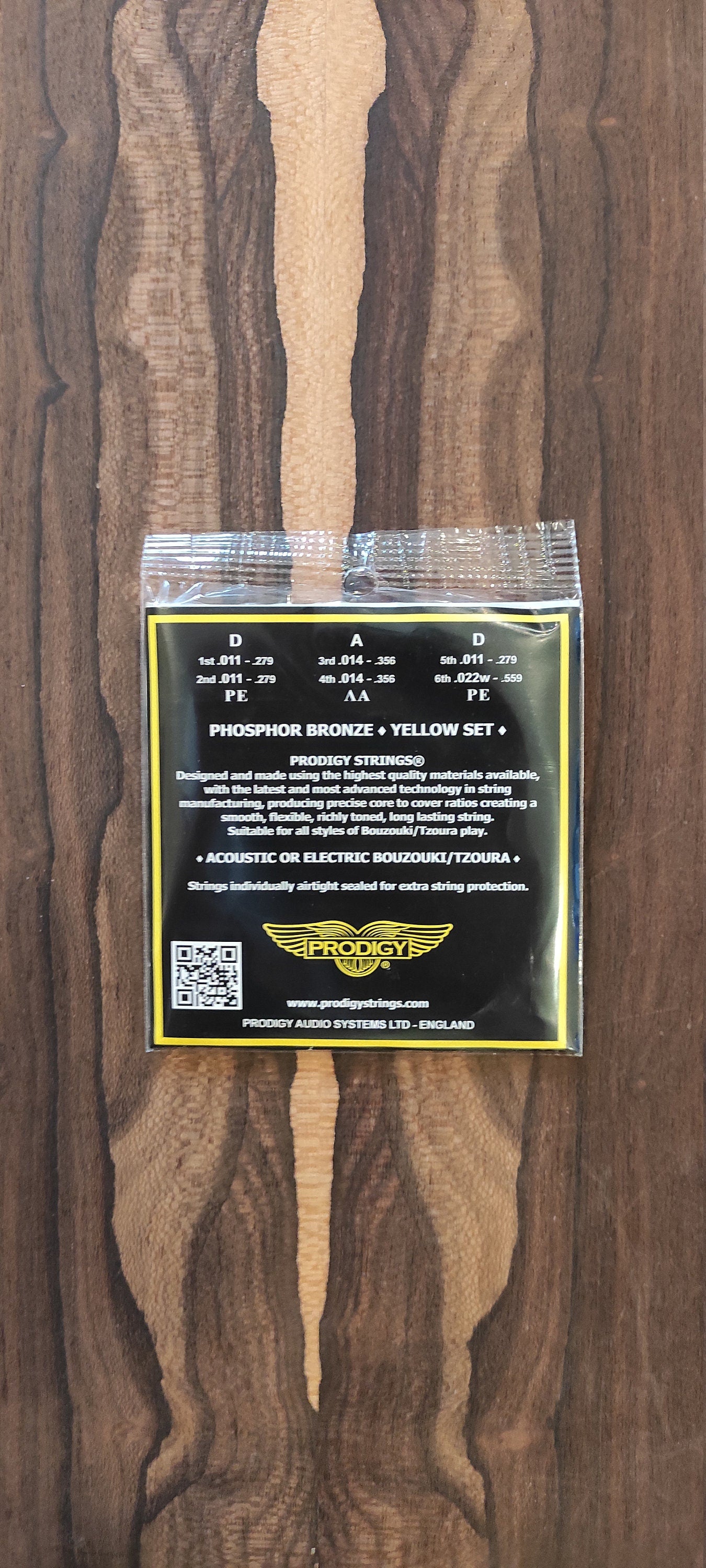 6string Bouzouki / Tzoura Set of Strings ~ Prodigy YELLOW Set ~ 0,11 Set Phosphor Bronze Wounded
