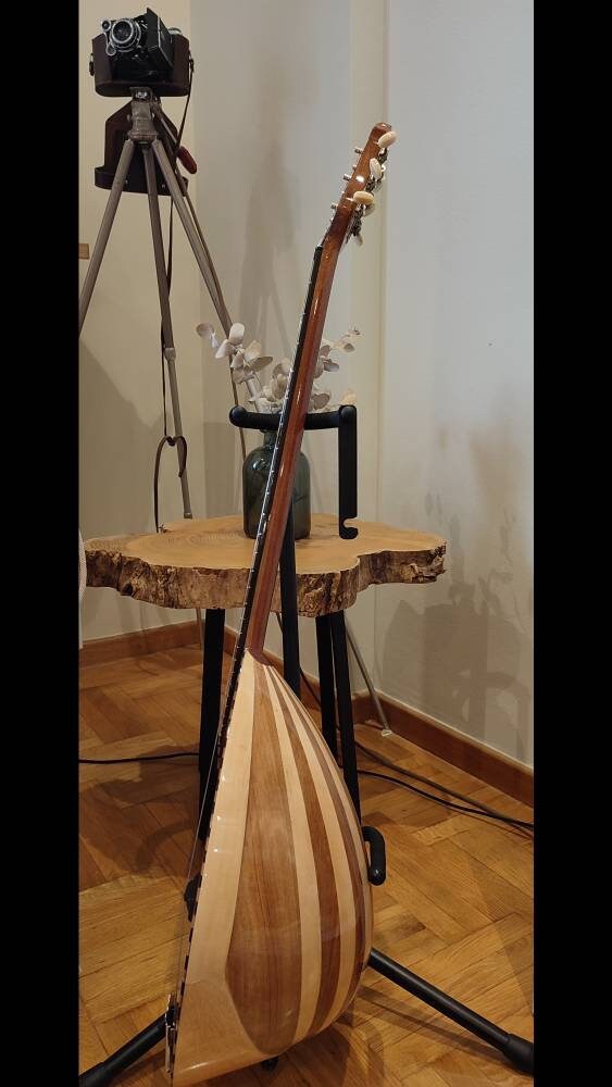 Custom Professional 6-String Handmade  Bouzouki with Wooden Pickguard - Greek Rebetiko 6-String Instrument with Traditional Design