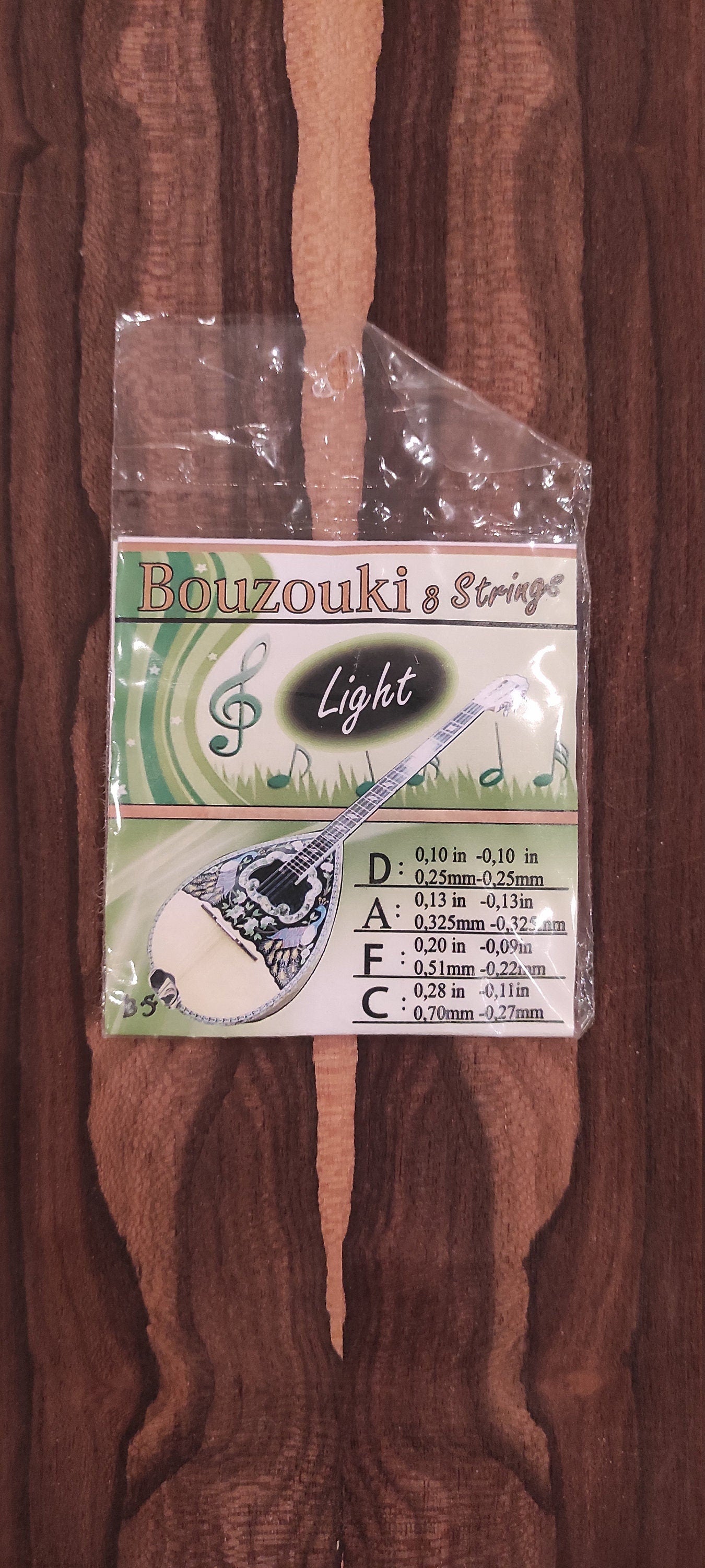 8string Bouzouki Set of Strings ~ BS Light Set ~ 0,10 Set Silverplated Wound
