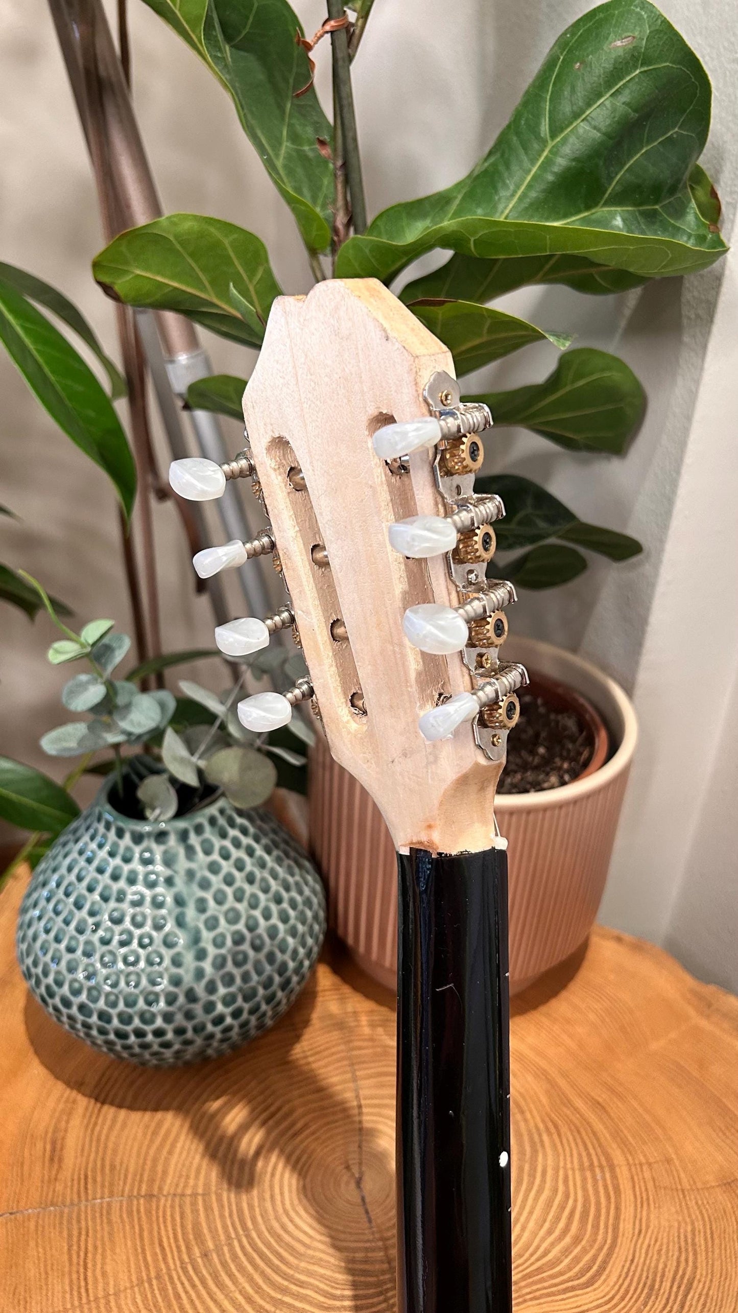 Premium Handmade 8-String Bouzouki with Double Action Truss-Rod | Greek Popular Bouzouki with Cellulose Vines Top Decorations