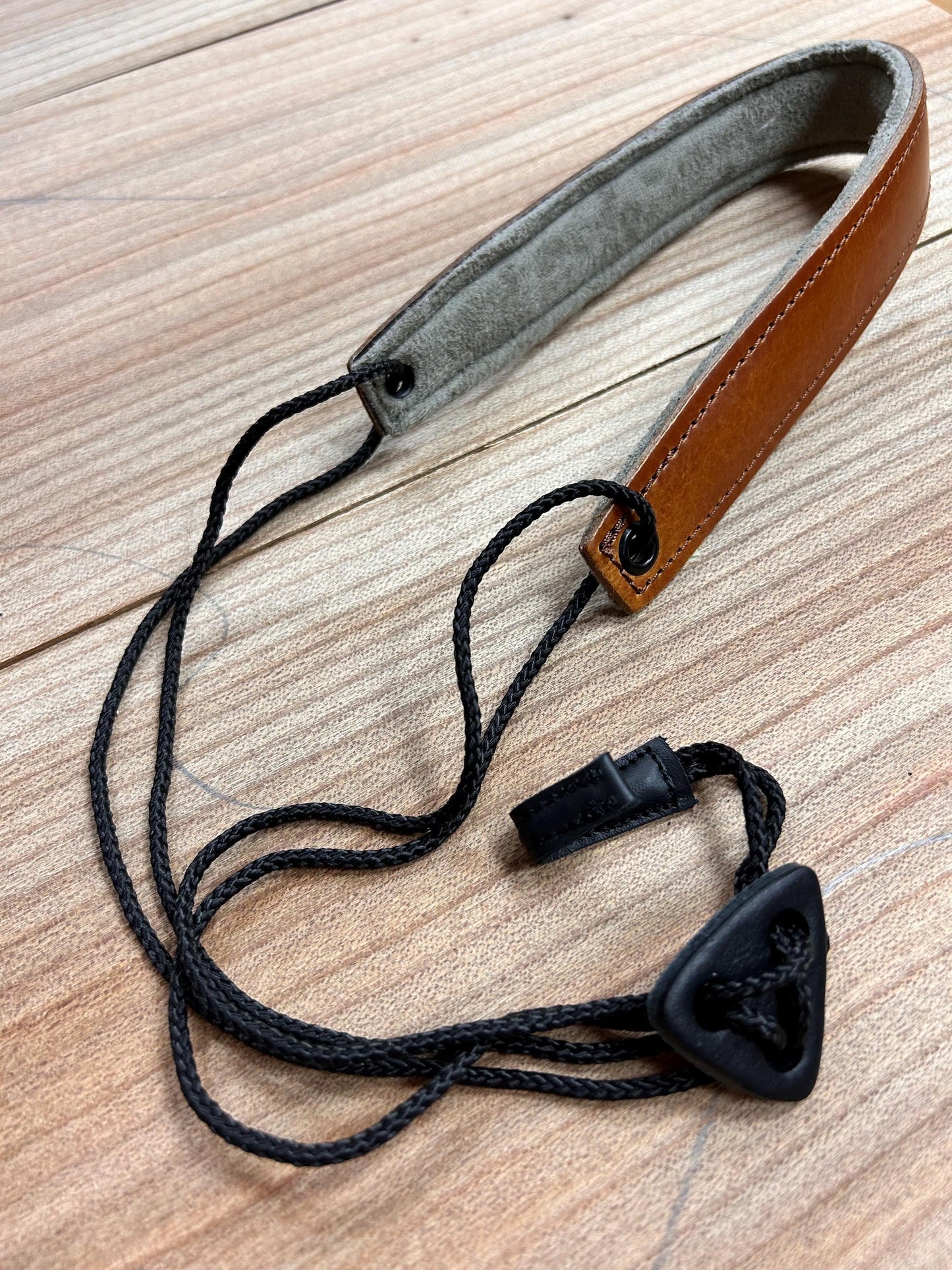 Adjustable Padded Leather Bouzouki Strap with Soundhole Hook