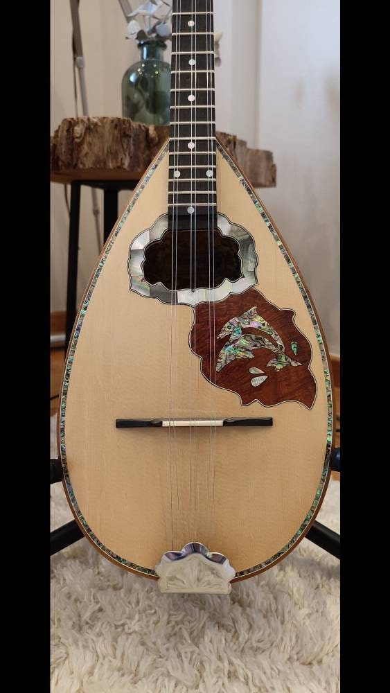 Professional Tzouras Handmade 6string ~ Greek Traditional Rebetiko Tzouras ~ Abalone Dolphins & Padauk wooden pickguard / top decorations ~