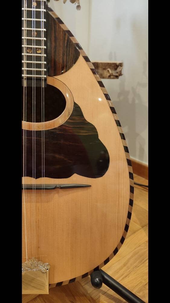Custom Professional 6-String Handmade  Bouzouki with Wooden Pickguard - Greek Rebetiko 6-String Instrument with Traditional Design