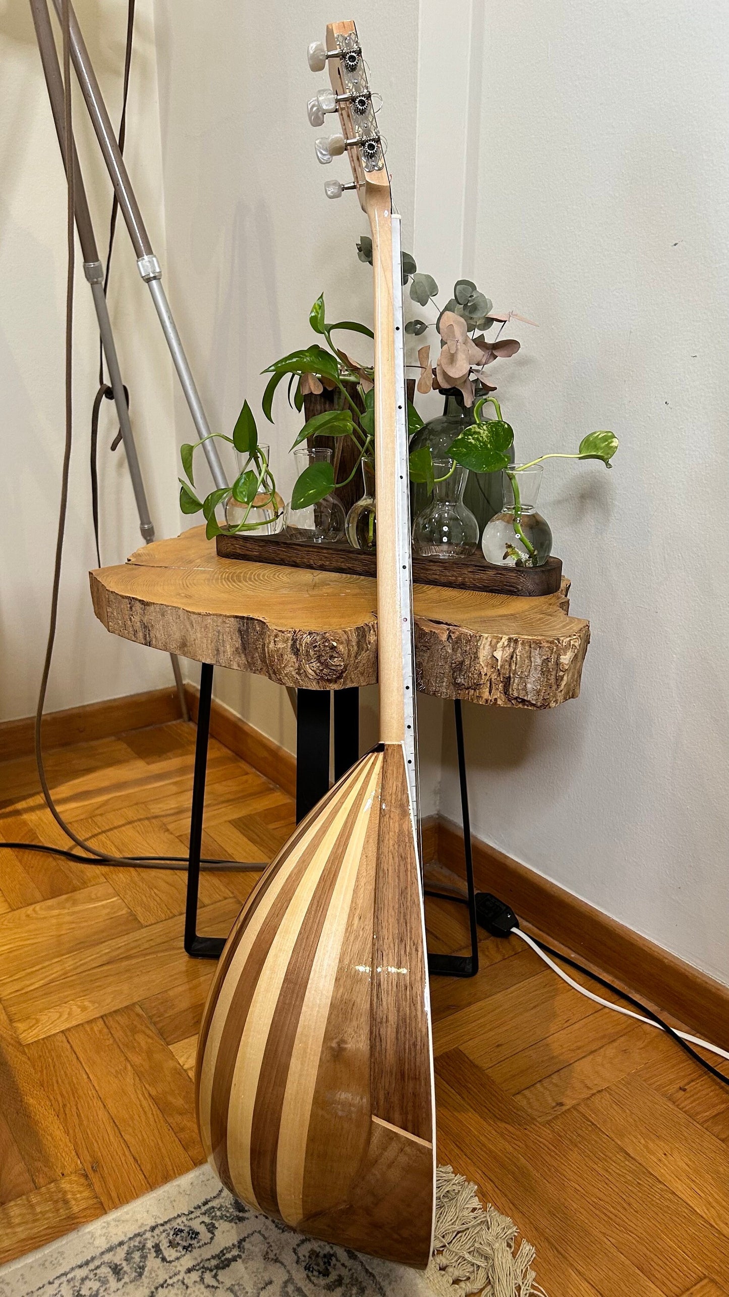 Handmade Greek Rebetiko 6-String Bouzouki - Flowers Celluloid Pickguard & Top Decorations