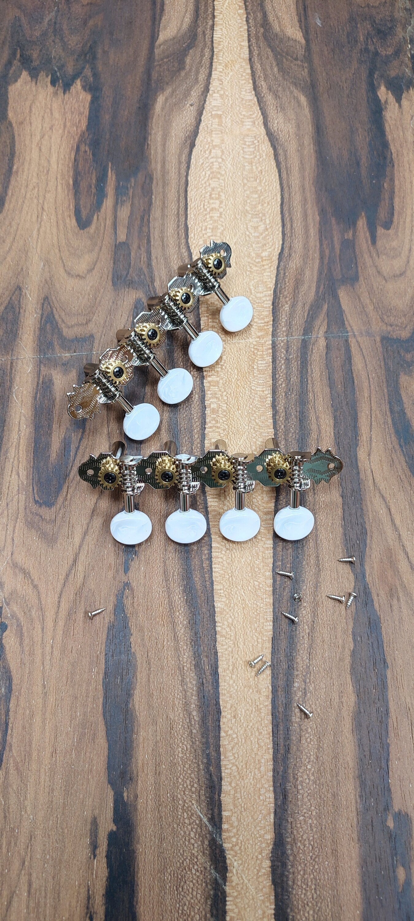 Bouzouki machine heads ~ Grover style  Premium 8string Bouzouki tuners ~ Nickel Colour & White Pearl Button