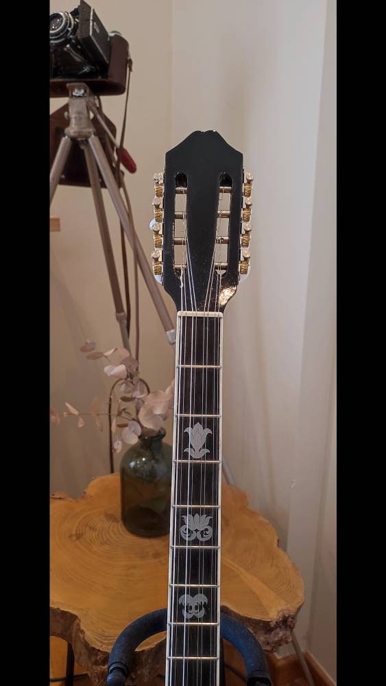 Premium 8-String Handmade Bouzouki with Greek Traditional Design and Cellulose Pegasus Half Top Decorations
