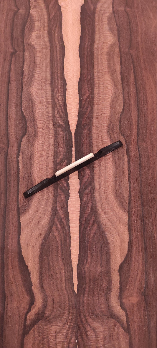 Handcrafted Ebony Baglamas Bridge with Bone Saddle Blank - High-Quality Kavalaris Ebony Bridge for Baglamas