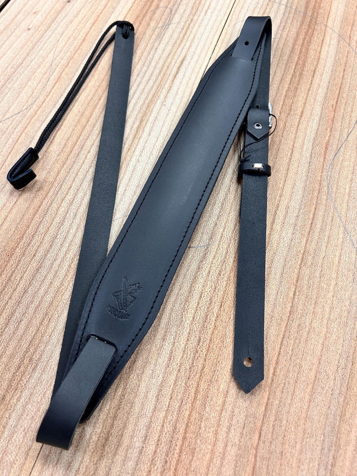 Versatile Leather Bouzouki Strap with Adjustable Hook and End-Button Attachment”