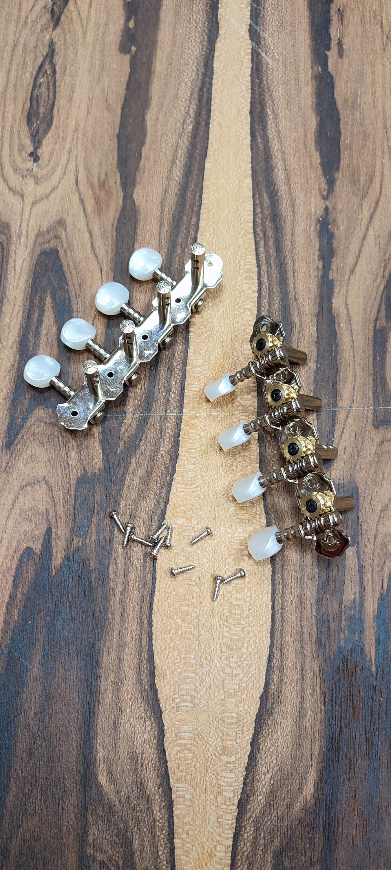 Bouzouki machine heads ~ Gebr Van Gent 43.08ov/P 8string Bouzouki tuners ~ Nickel Colour & White Pearl Button