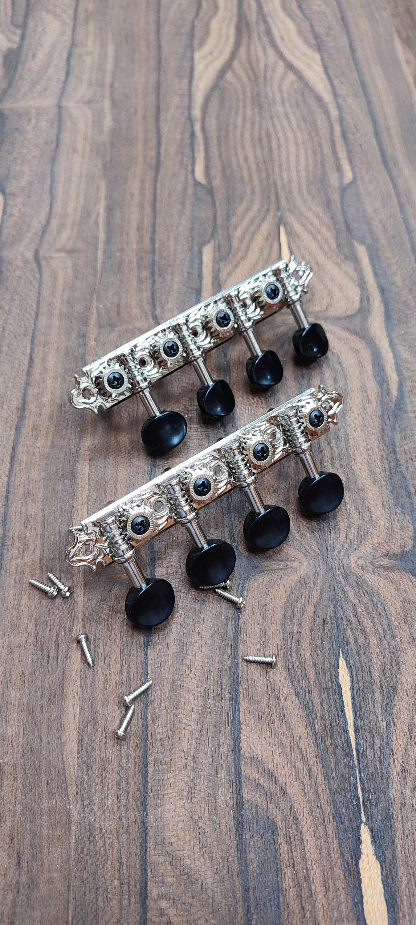 Bouzouki machine heads ~ Professional 8string Bouzouki tuners ~ Nickel Colour & Black Button