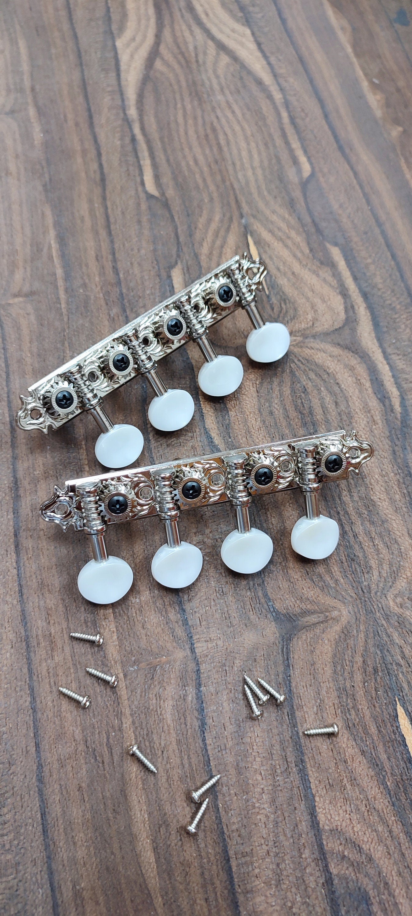 Bouzouki machine heads ~ Professional 8string Bouzouki tuners ~ Nickel Colour & White Pearl Button