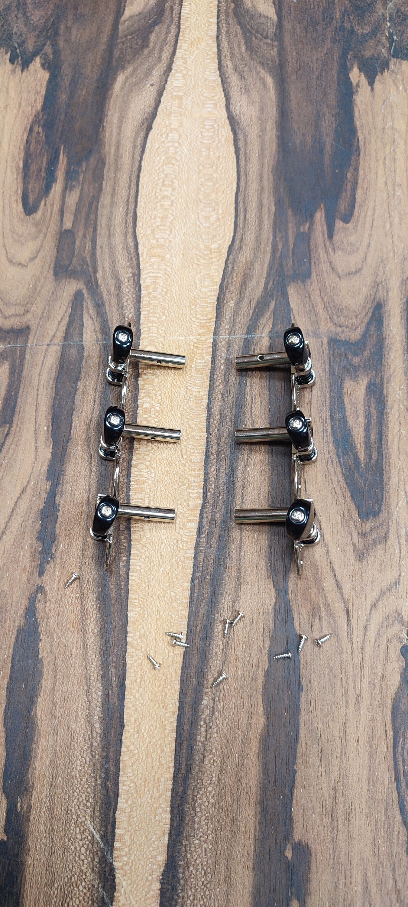 6string Bouzouki machine heads ~ Grover style Professional 6string Bouzouki tuners ~ Slotted Headstock ~ Nickel Colour & Black Button