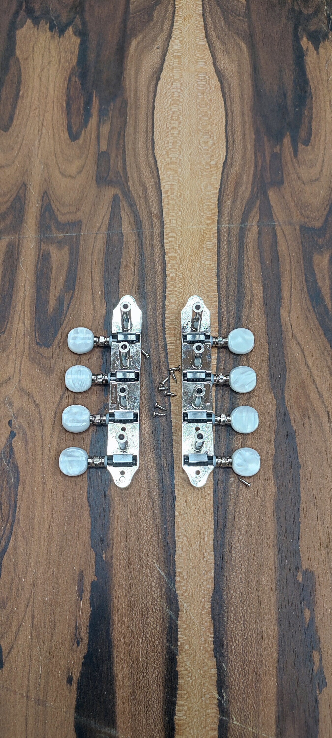 Bouzouki machine heads ~ Grover style Professional 8string Bouzouki tuners ~ Nickel Colour & White Pearl Button