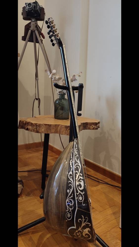 Custom Handmade Professional 8-String Bouzouki with Mermaid and Deep Sea Full Top Decorations