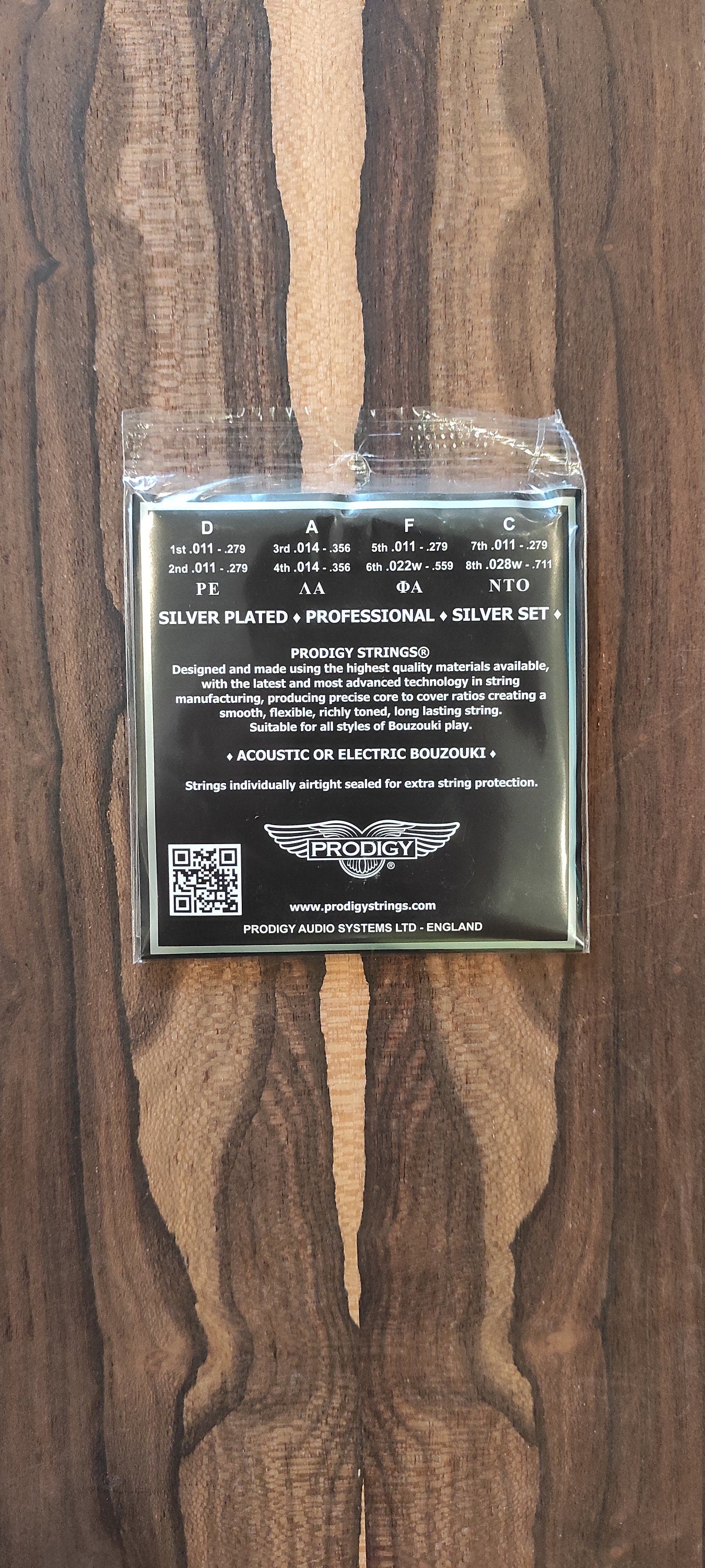 8string Bouzouki Set of Strings ~ Prodigy SILVER Set ~ 0,11 Set Silver Wounded