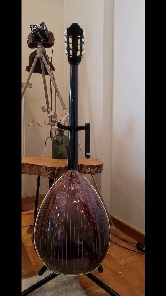 Premium 8-String Handmade Bouzouki with Greek Traditional Design and Cellulose Pegasus Half Top Decorations