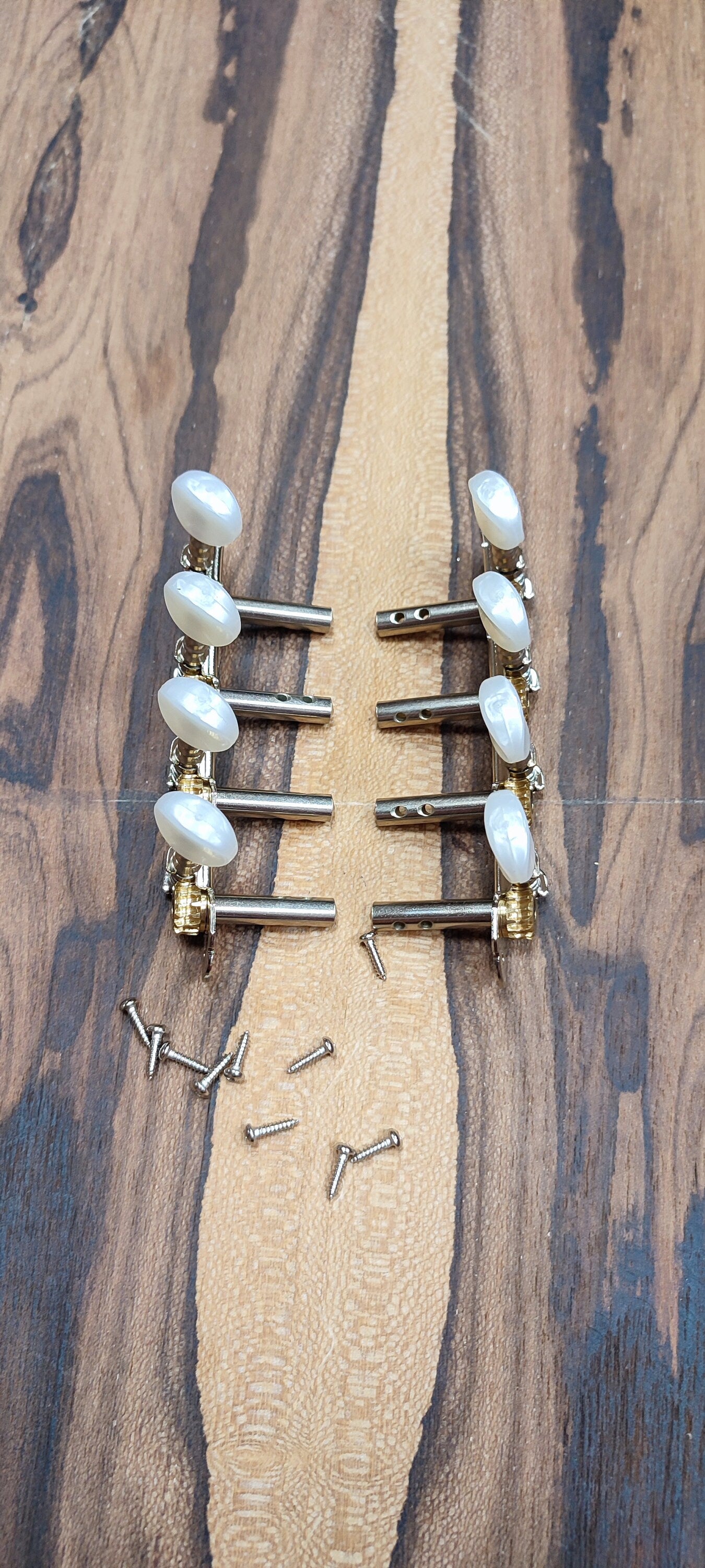 Bouzouki machine heads ~ Gebr Van Gent 43.08ov/P 8string Bouzouki tuners ~ Nickel Colour & White Pearl Button