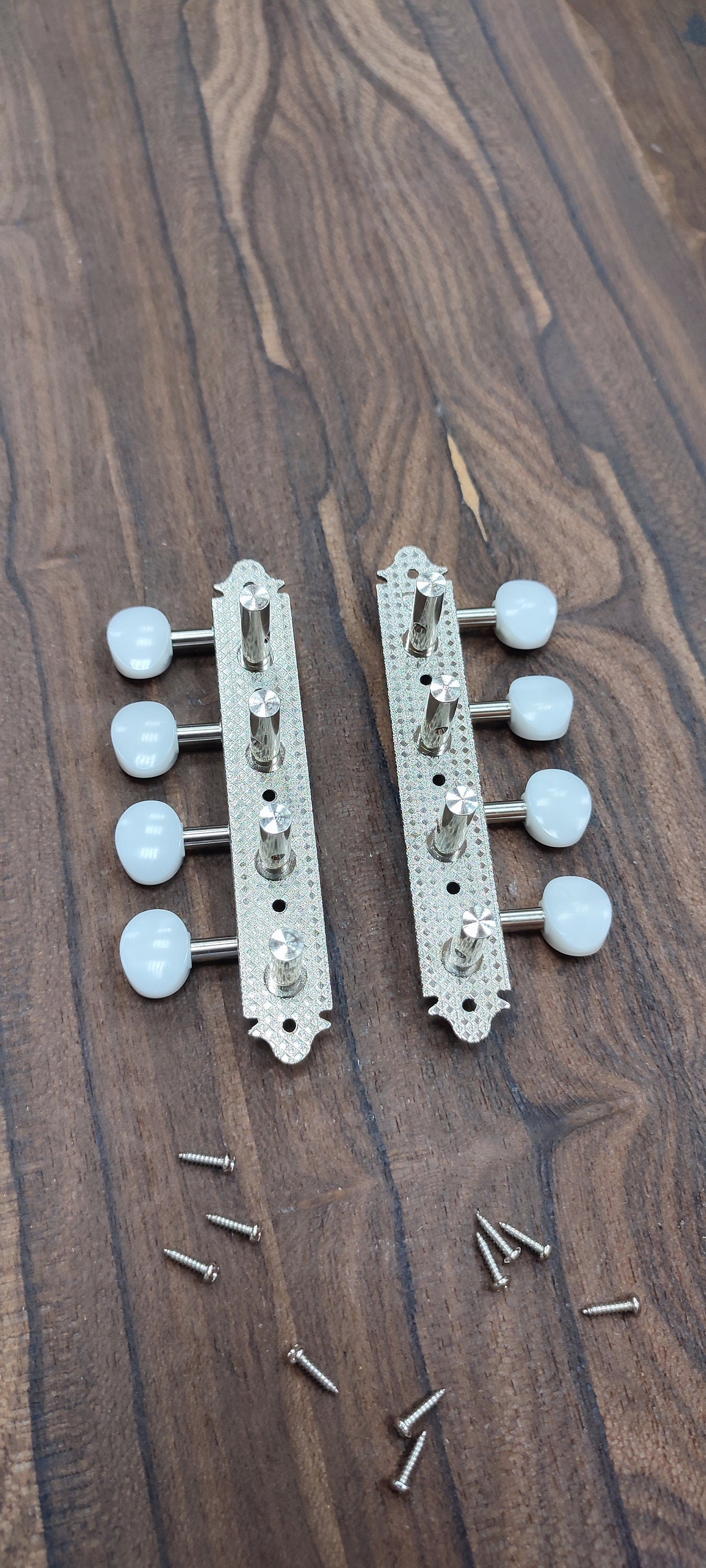 Bouzouki machine heads ~ Professional 8string Bouzouki tuners ~ Nickel Colour & White Pearl Button