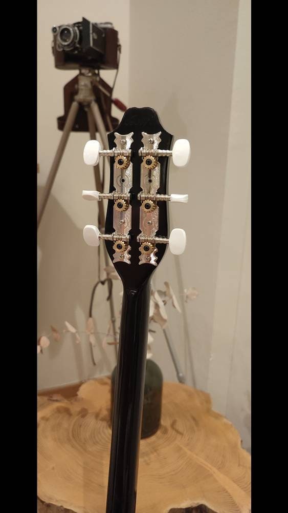 6string Handmade Bouzouki ~ Greek Traditional Handmade Popular Bouzouki ~ Flowers vinyl decal top decorations ~