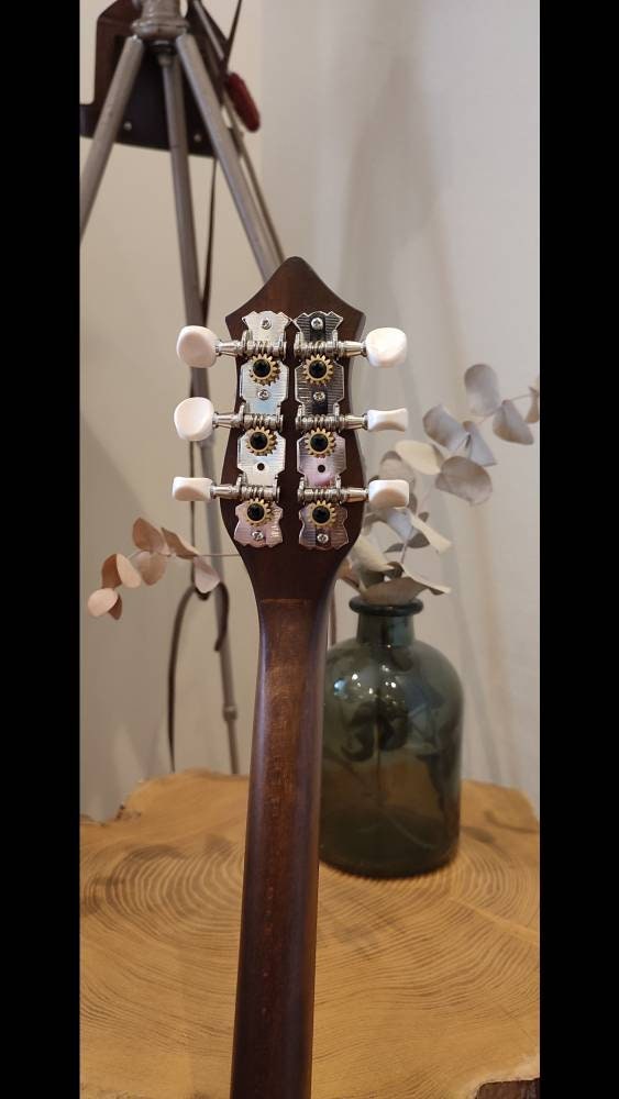 Original Tzouras ~ Greek traditional handmade music instrument ~ rebetiko music Tzouras ~ with black celluloid top decorations