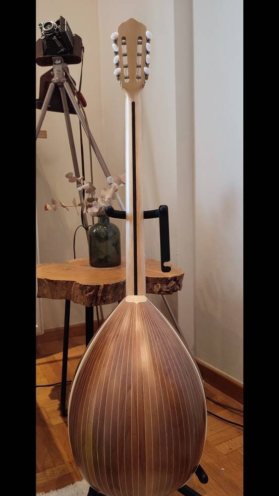 Premium Handmade 8-String Bouzouki with Greek Traditional Vines Mid-Top Decorations