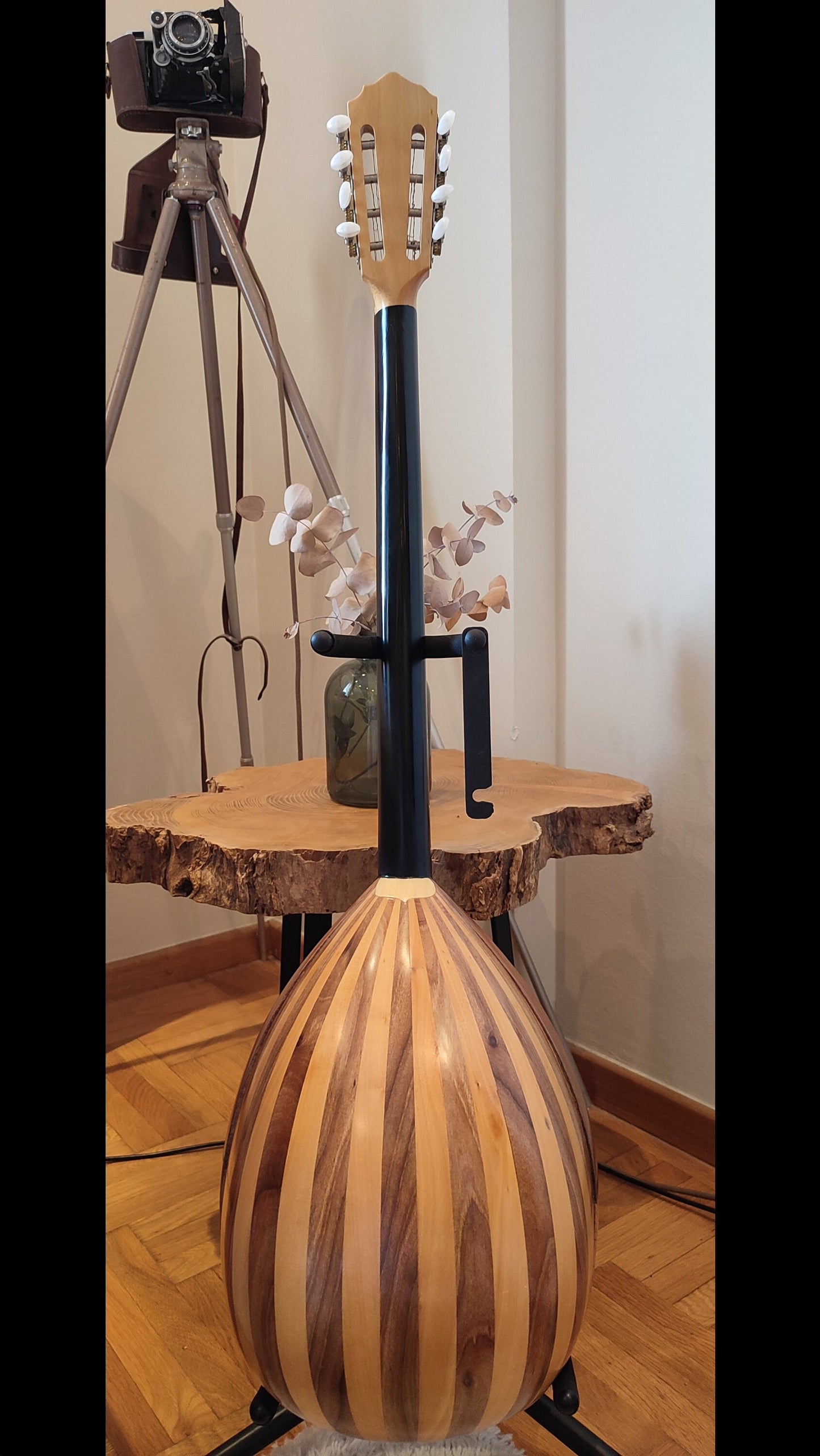 8string Handmade Bouzouki ~ Greek Traditional Handmade 8string Popular Bouzouki ~ Wooden flowers top decorations ~