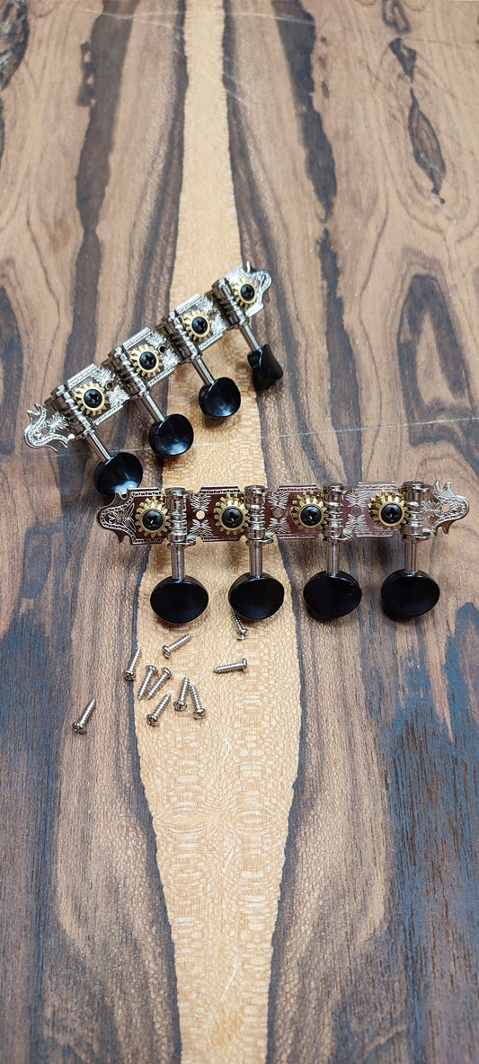 Bouzouki machine heads ~ Premium 8string Bouzouki tuners ~ Nickel Colour & Black Button