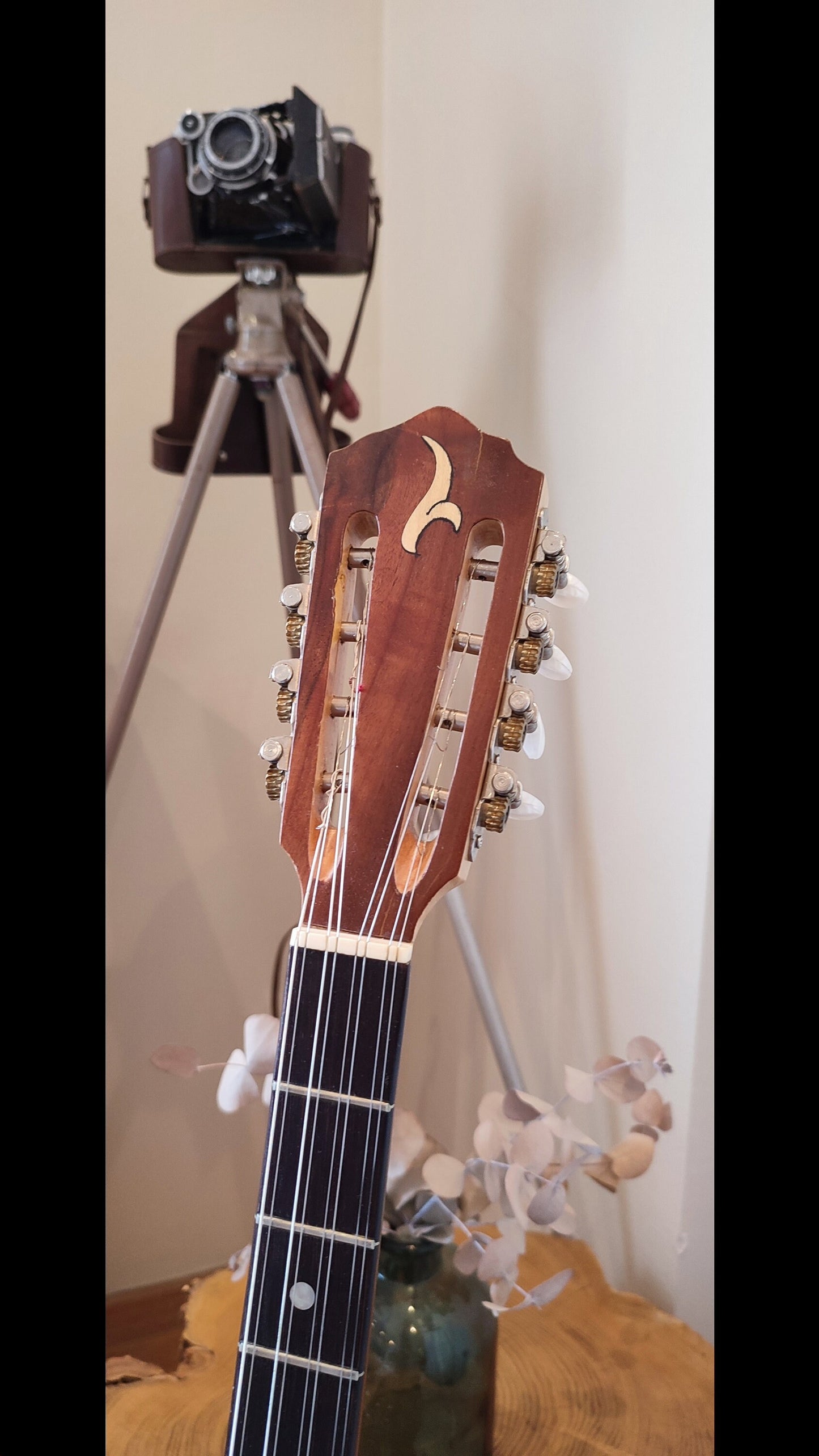 8string Handmade Bouzouki ~ Greek Traditional Handmade 8string Popular Bouzouki ~ Wooden flowers top decorations ~