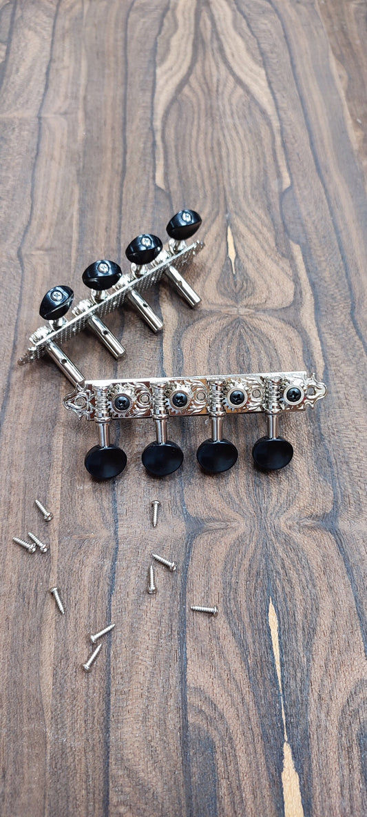 Bouzouki machine heads ~ Professional 8string Bouzouki tuners ~ Nickel Colour & Black Button