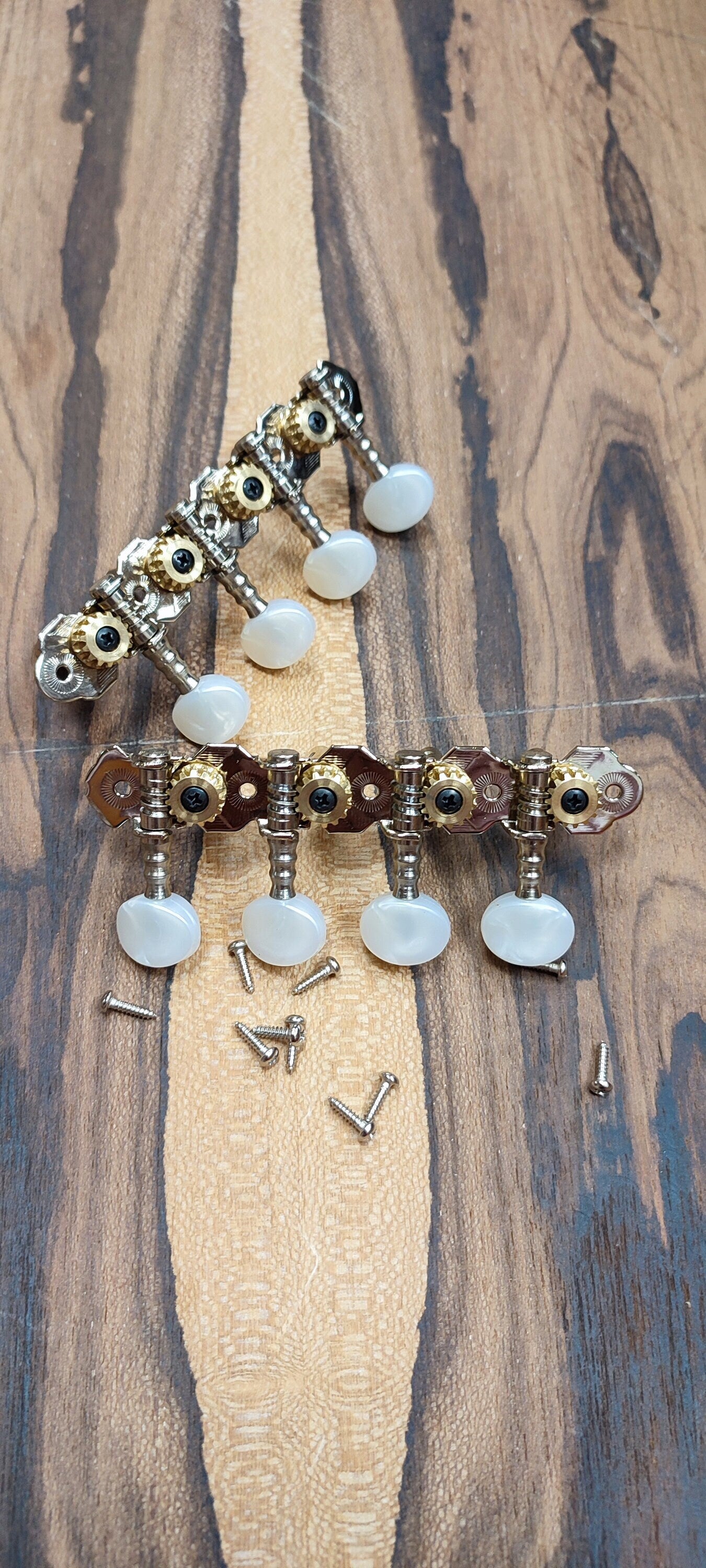 Bouzouki machine heads ~ Gebr Van Gent 43.08ov/P 8string Bouzouki tuners ~ Nickel Colour & White Pearl Button