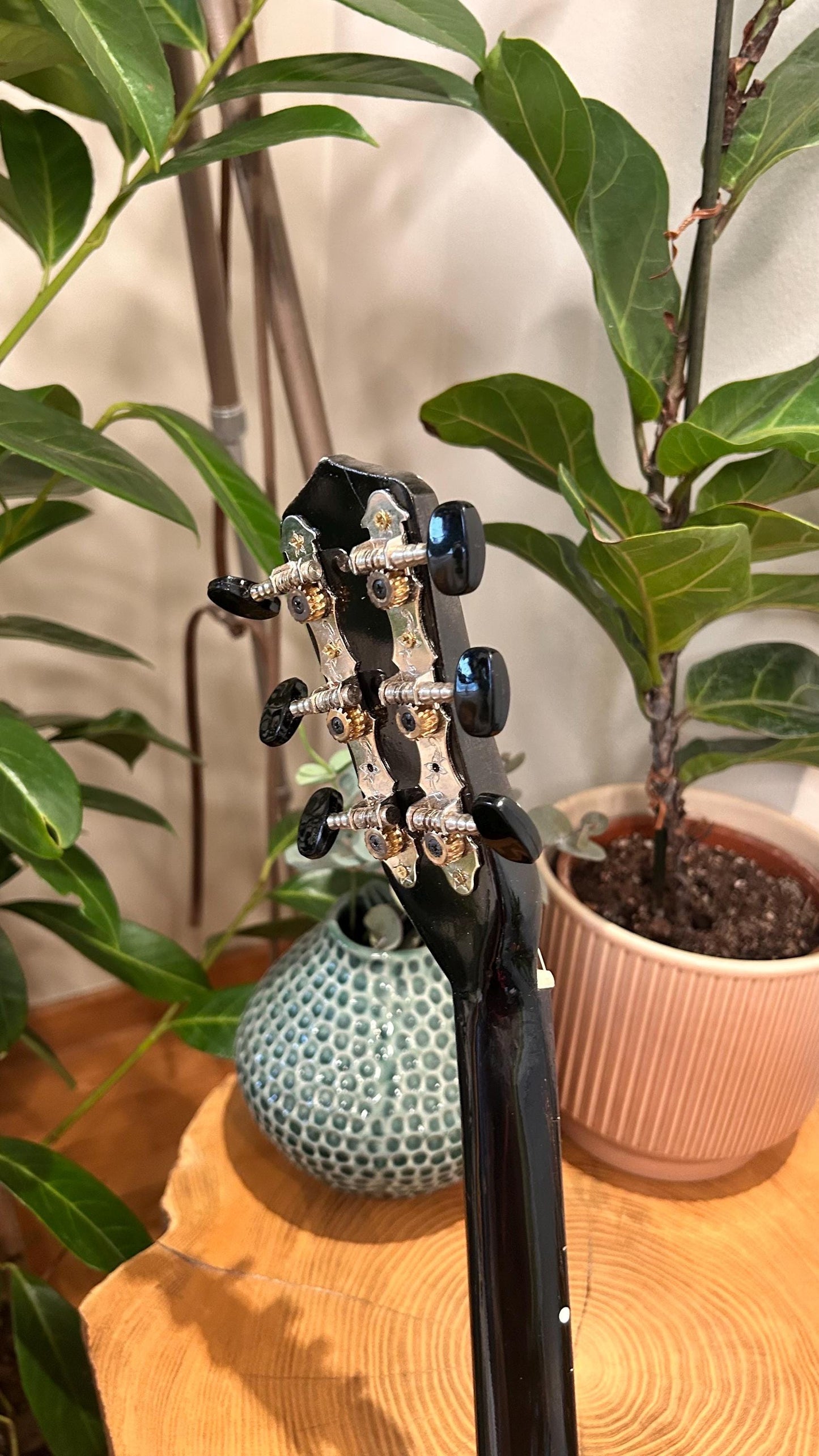 Handmade Greek Rebetiko 6-StringBouzouki - Flowers Celluloid Pickguard & Top Decorations