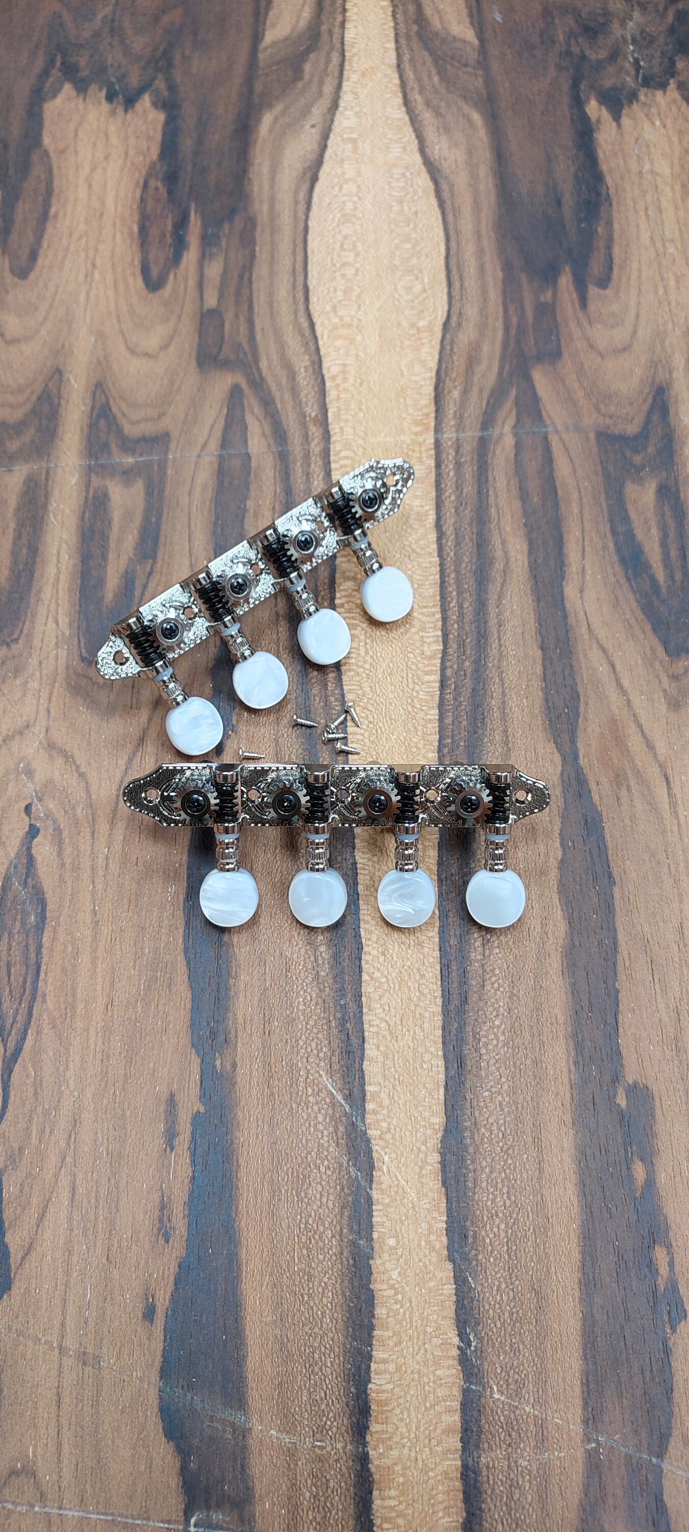 Bouzouki machine heads ~ Grover style Professional 8string Bouzouki tuners ~ Nickel Colour & White Pearl Button