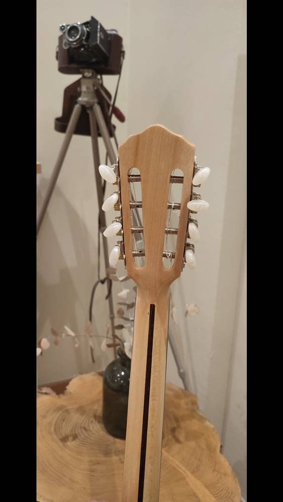 Handmade 8-String Bouzouki - Greek Traditional Instrument with Beautiful Wooden Flower Top Decorations