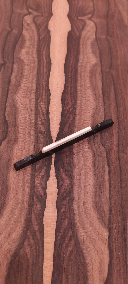 Handcrafted Ebony Tzouras Bridge/Kavalaris with Bone Saddle Blank - Unique and High-Quality Musical Instrument Accessories